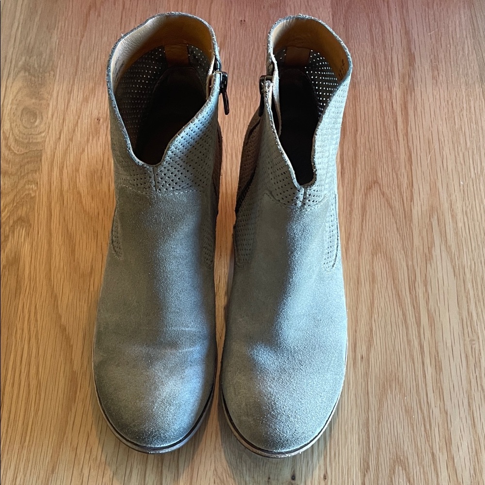 Kork-Ease Tan Suede/Leather Wedge Booties